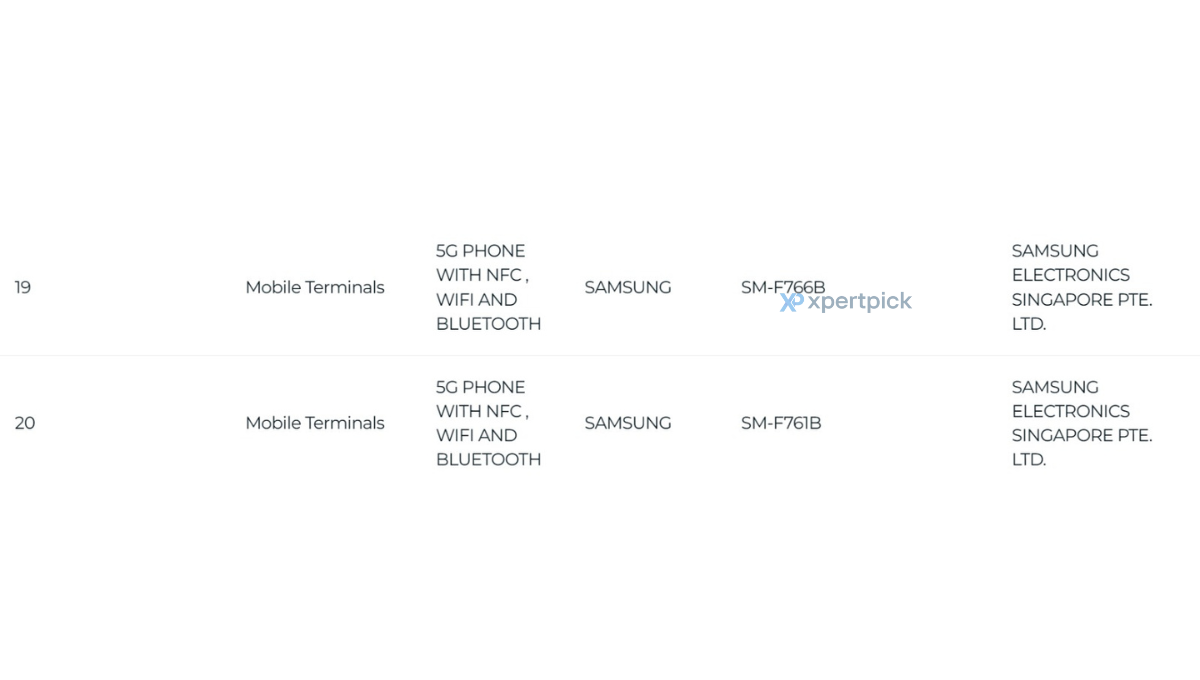 Samsung Galaxy Z Flip 7, Galaxy Z Flip 7 FE IMDA certified