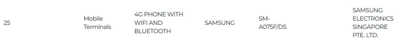 Samsung Galaxy A07 IMDA certified