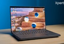 Intel Panther Lake Review Featuring ASUS Zenbook Duo 14 (2026): More Power, Greater Performance ASUS ZenBook Duo laptop with dual-screen design placed on a wooden desk, showing Windows desktop and wallpaper on the main display. (Source: Yetnesh Dubey / XpertPick)
