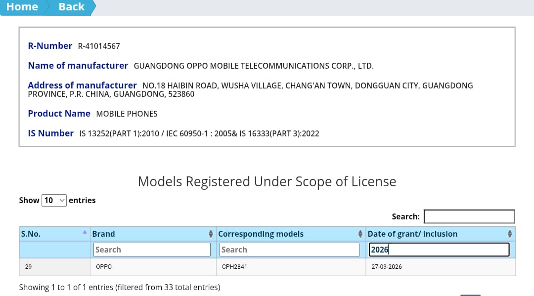 Oppo FInd X9 Ultra BIS certified