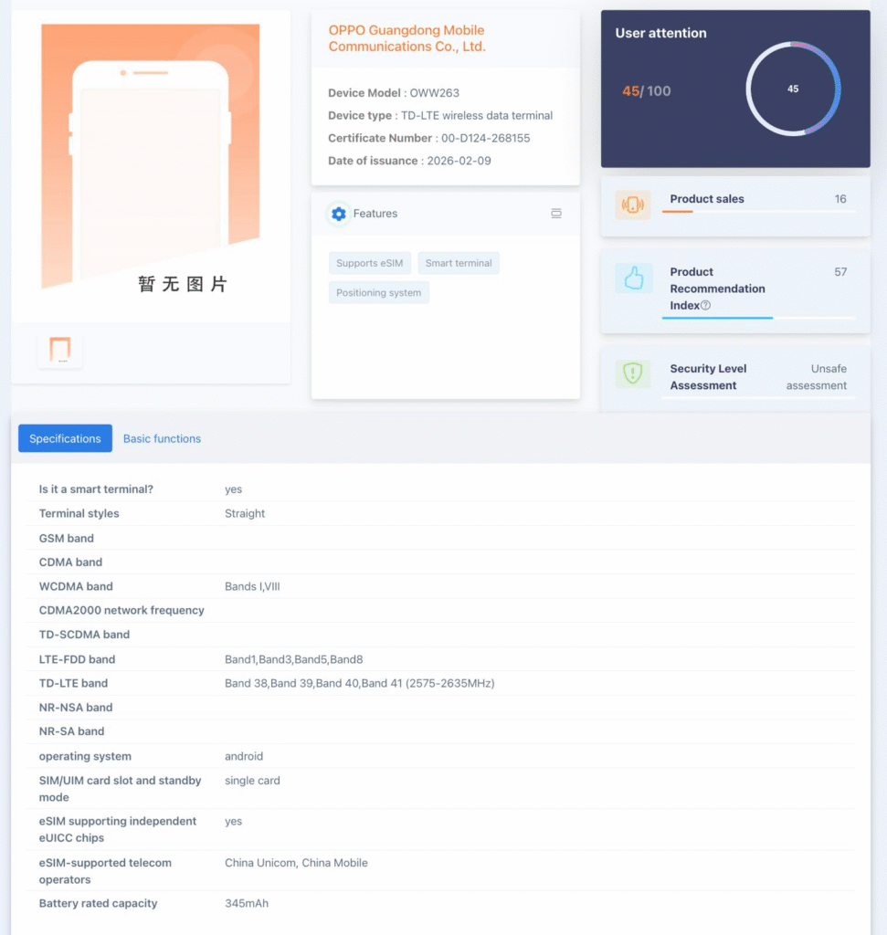 Oppo Watch X3 TENAA certified